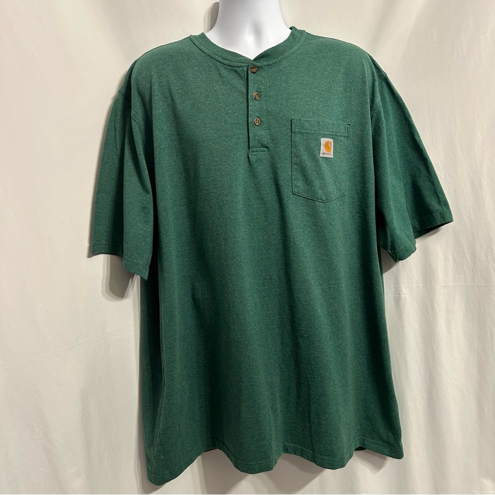 Carhartt Men's Green Henley Shirt      Size XXL Tall